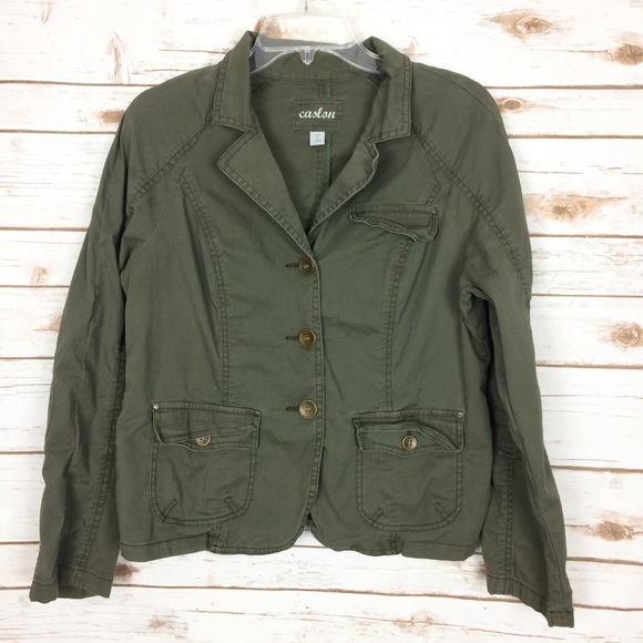 Caslon Jackets & Blazers - Caslon army green utility jacket